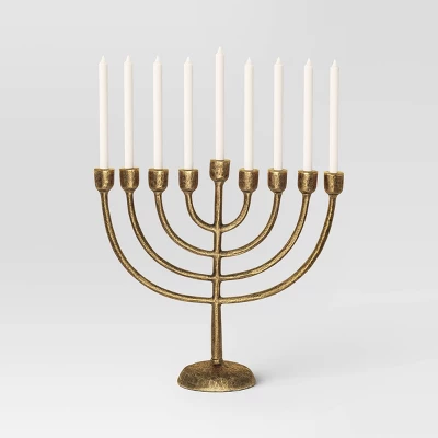 Cast Aluminum Menorah Antique Gold - Threshold™ - Image 2