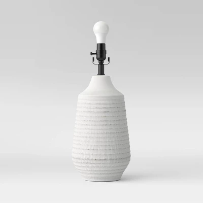 Large Textured Ceramic Lamp Base White - Threshold™ - Image 3