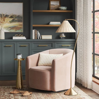 Gooseneck Floor Lamp With Natural Shade - Threshold™ - Image 2