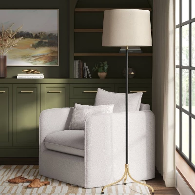 Traditional Three Leg Floor Lamp Black (Includes LED Light Bulb) - Threshold™ - Image 2