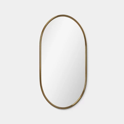 24"x36" Metal Tube Wall Mirror Gold - Threshold™ - Image 2
