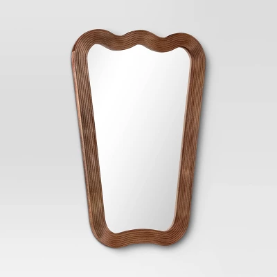 22"x30" Ribbed Wood Wall Mirror - Threshold™ - Image 2
