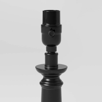 Column Small Lamp Base Black - Threshold™: Polyresin, No Assembly, UL Listed, Fits Small Lampshades