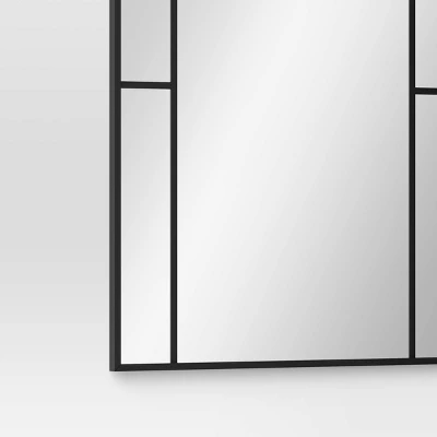 24"x 36" Window Pane Wall Mirror Black - Threshold™: Modern Style, Rounded Rectangle, No Assembly Required - Image 3
