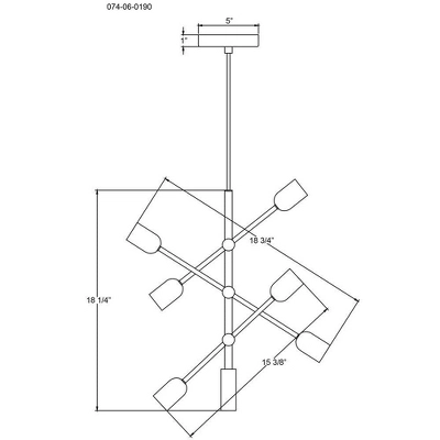 3-Arm Chandelier Brass (Includes Vintage Light Bulbs) - Threshold™ - Image 4