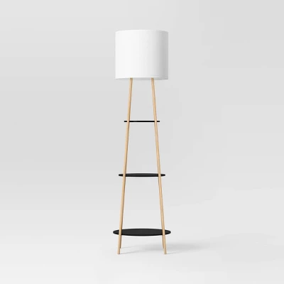 Shelf Floor Lamp Black/Natural - Threshold™ - Image 3