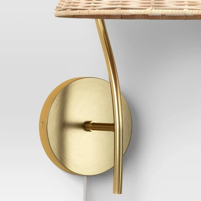 Rattan Wall Sconce Light Brass - Threshold™ - Image 3