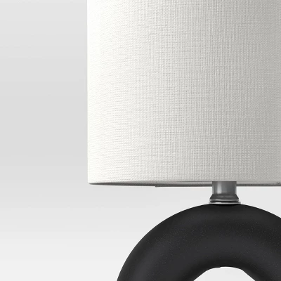 Abstract Ceramic Mini Table Lamp Black - Threshold™ - Image 3