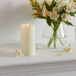 3" X 6" Pillar Candle Cream - Threshold™