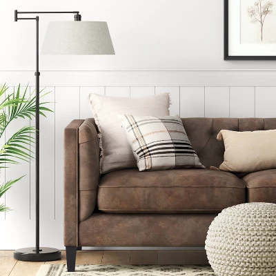 Traditional Oil Rubbed Swing Arm Floor Lamp Brown - Threshold™ - Image 2