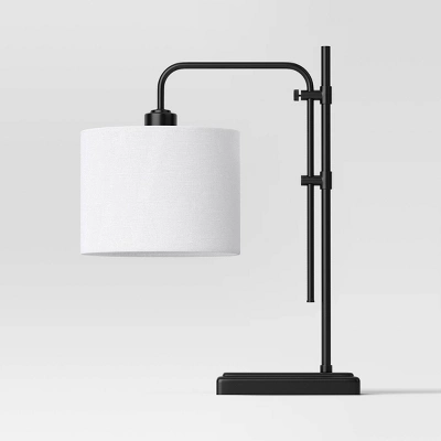 Knox Adjustable Shaded Table Lamp Black - Threshold™: Modern, In-Line Switch, ETL Listed