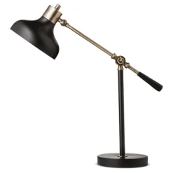 Crosby Schoolhouse Desk Lamp Black - Threshold™: Adjustable Stand, ETL Listed, Metal Shade, No Assembly Required