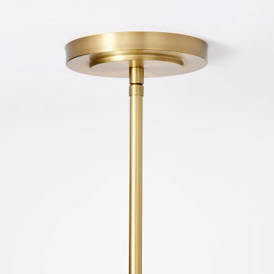 Wicker Dome Pendant With Opal Glass Ball Ceiling Light Brown - Threshold™ Designed With Studio McGee: Rattan Chandelier, ETL Listed - Image 3