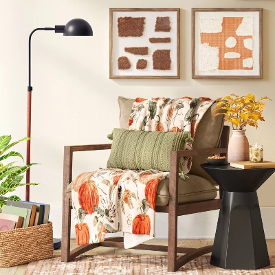 Pharmacy Floor Lamp Black With Faux Leather Wrap (Includes LED Light Bulb) - Threshold™