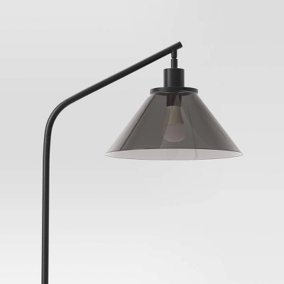 Smoked Glass Floor Lamp Black - Threshold™ - Image 3