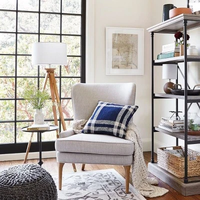 60"x16" Tripod Floor Lamp Oak Tone Wooden Finish - Threshold™: Elegant Standing Lighting, 3-Way Switch, UL Listed - Image 8