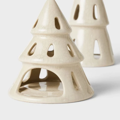 3pc Ceramic Tree LED Tea Light Holder Set - Threshold™ Designed With Studio McGee - Image 2