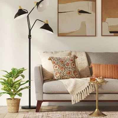 3-Head Floor Lamp Black - Threshold™