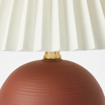Oval Table Lamp With Pleated Shade (Includes LED Light Bulb) Red - Threshold™ Designed With Studio McGee - Image 3