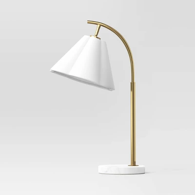 Scalloped Shade Table Lamp With Marble Base White - Threshold™