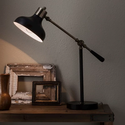 Crosby Schoolhouse Desk Lamp Black - Threshold™: Adjustable Stand, ETL Listed, Metal Shade, No Assembly Required - Image 2