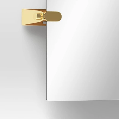 20" X 30" Frameless Rectangular Pivot Mirror Brass - Threshold™ - Image 3