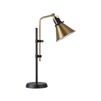Black Metal Adjustable Table Lamp With Bronze Finish - Threshold™: ETL Listed, Metal Shade, 1-Way Socket Switch - Image 3
