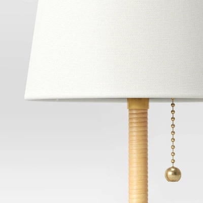 Mini Rattan Wrap Stick Table Lamp Brass - Threshold™ - Image 3