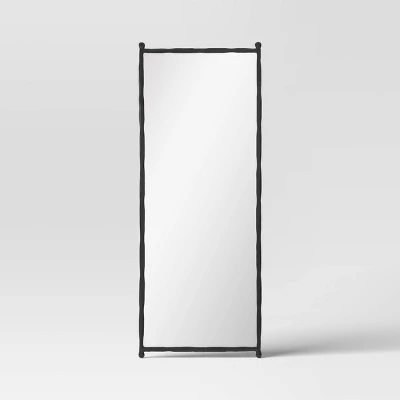 25"x65" Decorative Forged Metal Floor Mirror Black - Threshold™ - Image 2