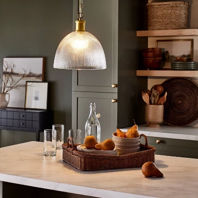 Reeded Glass Pendant Brass - Threshold™ Designed With Studio McGee - Image 2