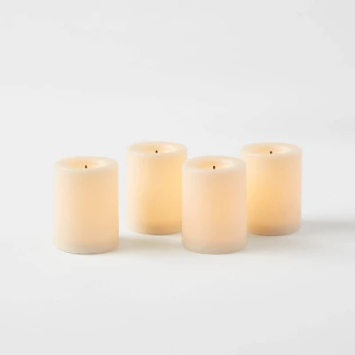 1.82" X 1.4" 4pk LED Votive Flameless Black Wick Candle Cream - Threshold™ - Image 2
