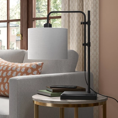 Knox Adjustable Shaded Table Lamp Black - Threshold™: Modern, In-Line Switch, ETL Listed - Image 2