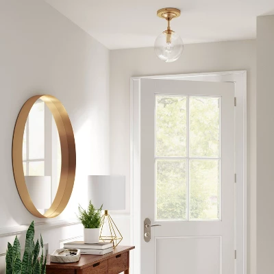 Geneva Collection Glass Semi Flush Mount Ceiling Globe Brass - Threshold™ - Image 2