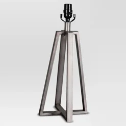 Brushed Linear Large Lamp Base Silver (Includes Energy Efficient Light Bulb) - Threshold™