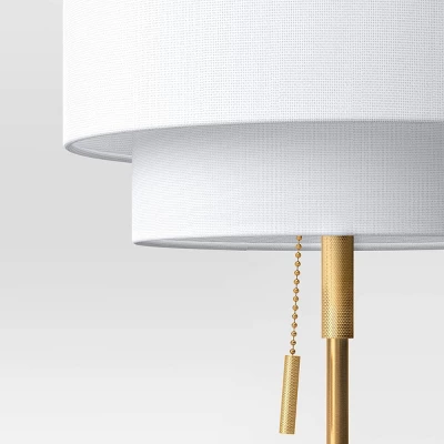 Double Shade Knurled Collection Table Lamp Gold - Threshold™ - Image 3