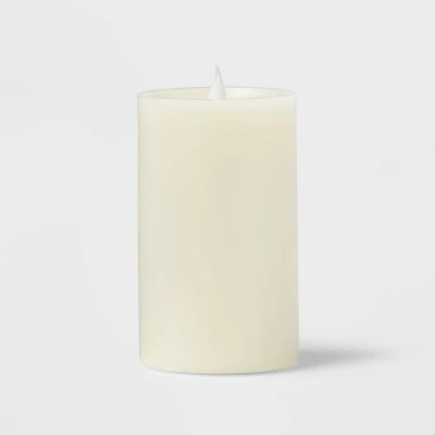 3" X 5" LED Pillar Candle Cream - Threshold™ - Image 2