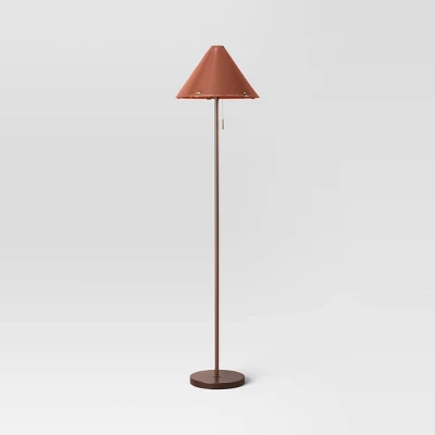 Floor Lamp With Leather Shade Brown - Threshold™