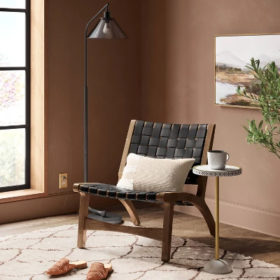 Smoked Glass Floor Lamp Black - Threshold™ - Image 2