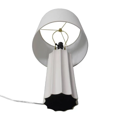 24.75"x13" Ribbed Ceramic Table Lamp Cream - Threshold™: Bedside, Nightstand, No Assembly Required - Image 8