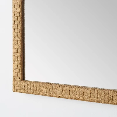 22" X 65" Woven Check Full Length Mirror Natural - Threshold™ Designed With Studio McGee - Image 2