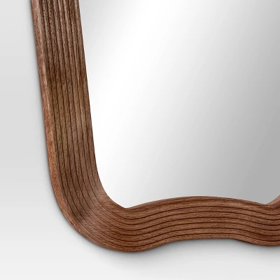 22"x30" Ribbed Wood Wall Mirror - Threshold™ - Image 3