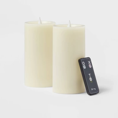2pk 3" X 6" LED Candles Cream - Threshold™ - Image 2