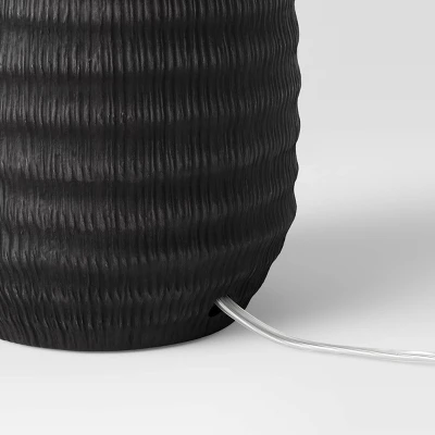 12.25"x5.25" Small Textured Ceramic Lamp Base Black - Threshold™: Chic Raised Design, ETL Listed - Image 3