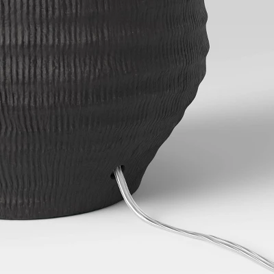 19"x8.5" Large Textured Ceramic Lamp Base Black - Threshold™: ETL Listed, No Assembly, 3-Way Switch - Image 2