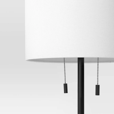 Reeded Metal Stick Lamp With Dual Socket Black (Includes LED Light Bulb) - Threshold™ - Image 3