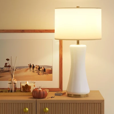 Large Opal Glass Lamp Base Off-White - Threshold™ - Image 2