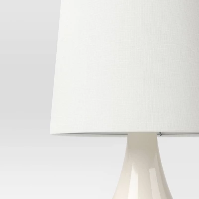 21.75"x11.5" Montreal Wren Assembled Table Lamp White - Threshold™: Ceramic Base, No Assembly Required - Image 3