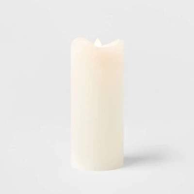 7" X 3" LED Flickering Flame Candle Cream - Threshold™ - Image 2