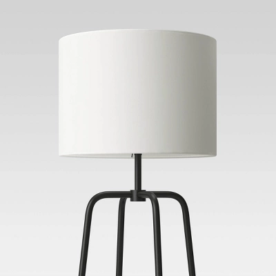 20" Etagere Power Source Shelf Floor Lamp Black Metal/Wood - Threshold™: USB Port, Modern Design - Image 3