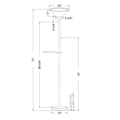 Torchiere Floor Lamp With Glass Shade - Threshold™ - Image 4